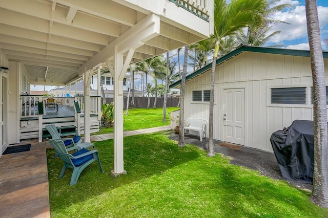 963 Niulani Rd, Kapaa, HI 96746 - view of yard with a wooden deck