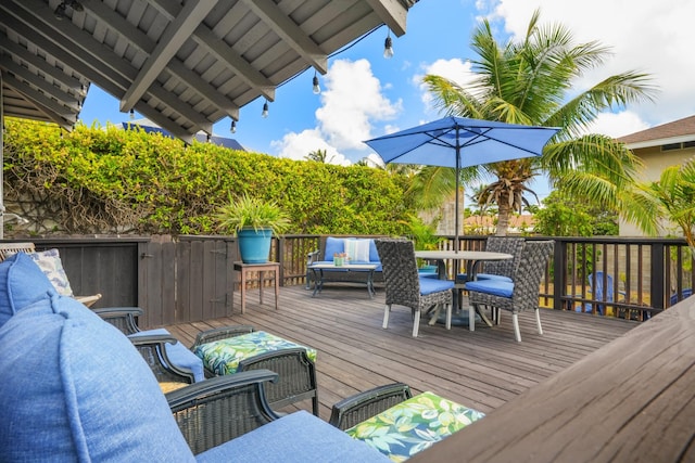 4-950 Kuhio Hwy, Kapaa, HI 96746 - deck with outdoor dining area and an outdoor hangout area