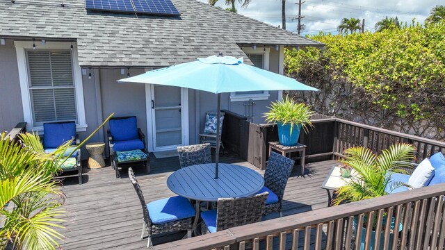4-950 Kuhio Hwy, Kapaa, HI 96746 - wooden deck with outdoor dining area