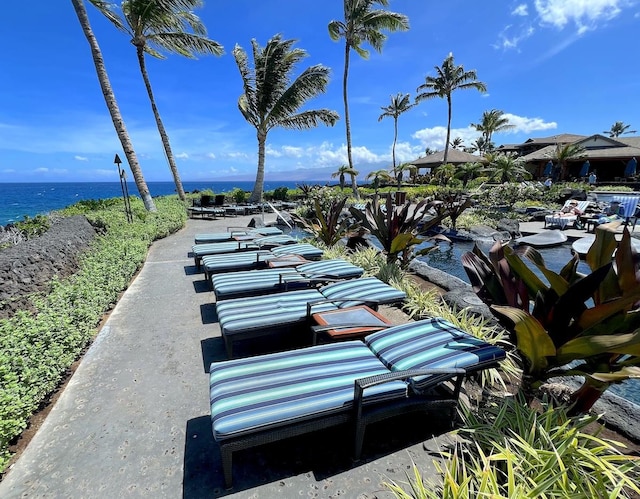 69-1033 Nawahine Pl Unit 10F, Waikoloa, HI 96738 - view of patio / terrace with a water view