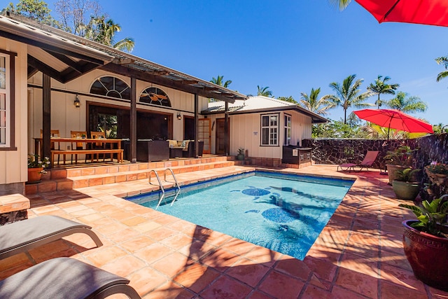 view of pool with a patio area