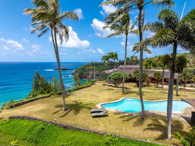 2620-A Kauapea Rd, Kilauea, HI 96754 - swimming pool featuring a water view and a yard