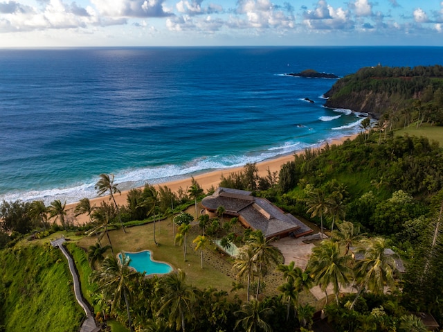 2620-A Kauapea Rd, Kilauea, HI 96754 - aerial view of property's location featuring waterfront with a beach