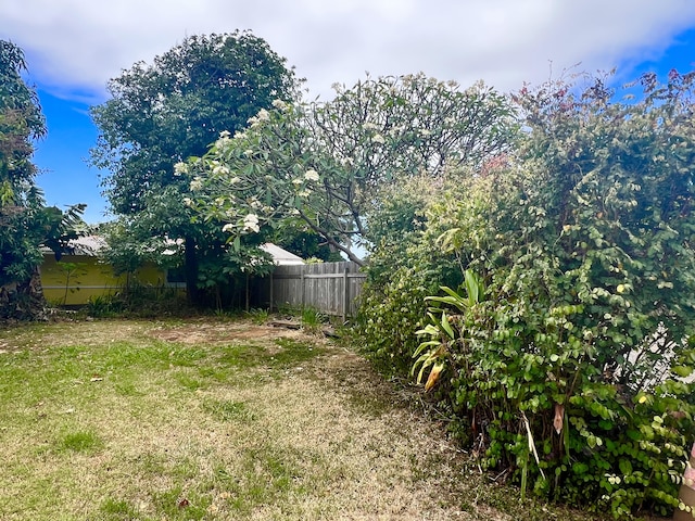 view of yard featuring fence