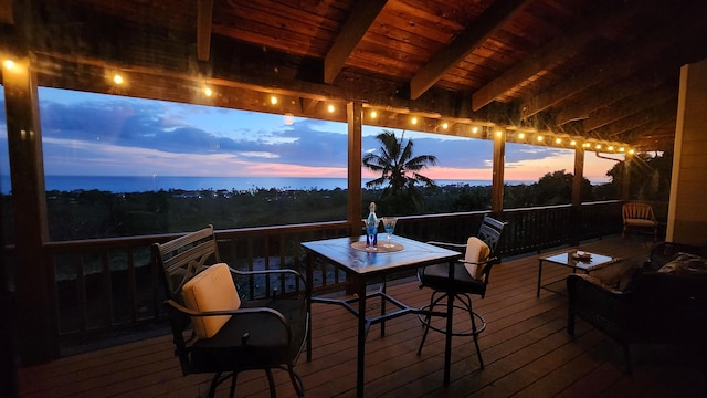 view of deck at dusk