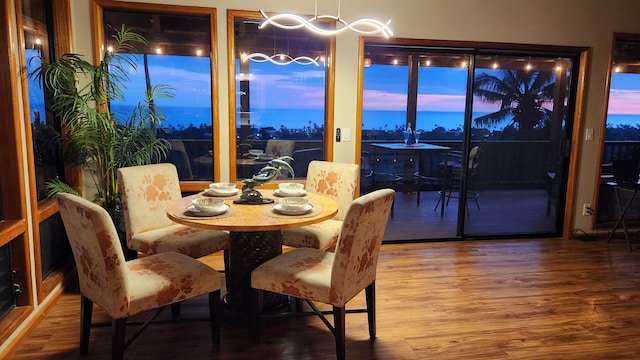 dining room with wood finished floors