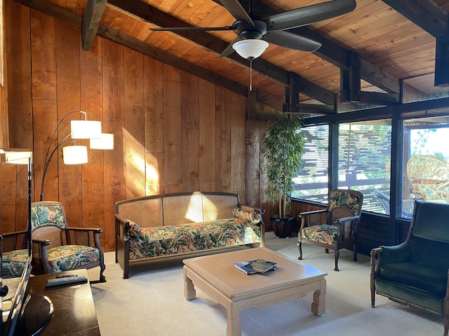 68-1753 Laie Pl, Waikoloa, HI 96738 - bedroom featuring wooden ceiling, carpet flooring, and wooden walls