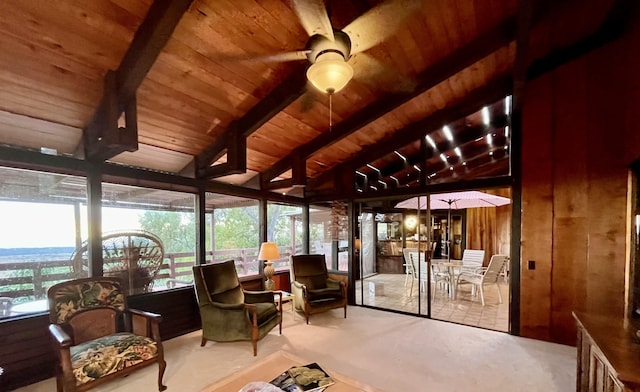68-1753 Laie Pl, Waikoloa, HI 96738 - sunroom with carpet, beamed ceiling, and wood ceiling