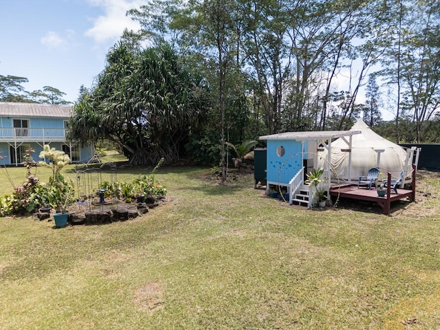 15-1519 14th Ave, Keaau, HI 96749 - view of green lawn featuring a wooden deck