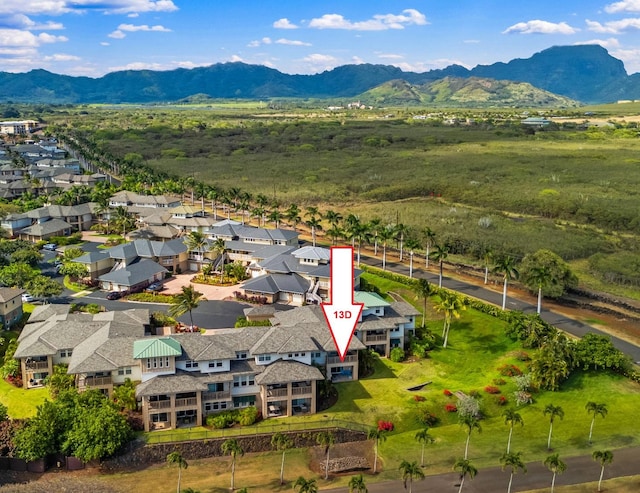 2611 Kiahuna Plantation Dr Unit 13D, Koloa, HI 96756 - aerial view of residential area featuring a mountain backdrop