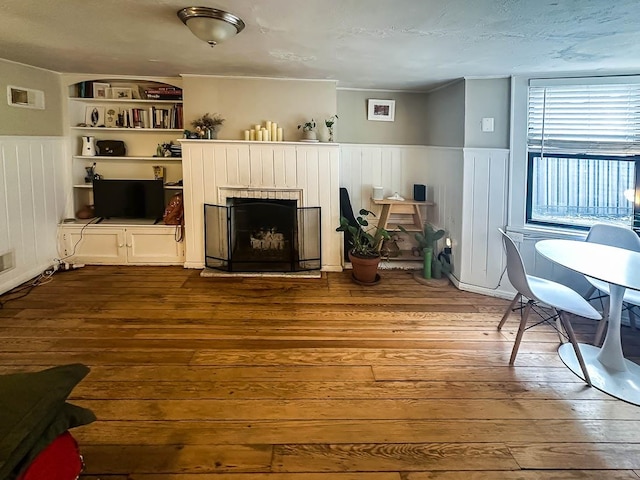 living room with hardwood / wood-style flooring