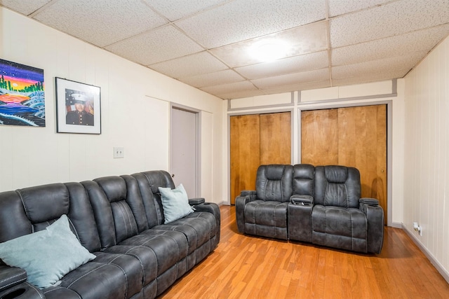 73 Laidlaw Ave, Jersey City, NJ 07306 - living area featuring a paneled ceiling and wood finished floors