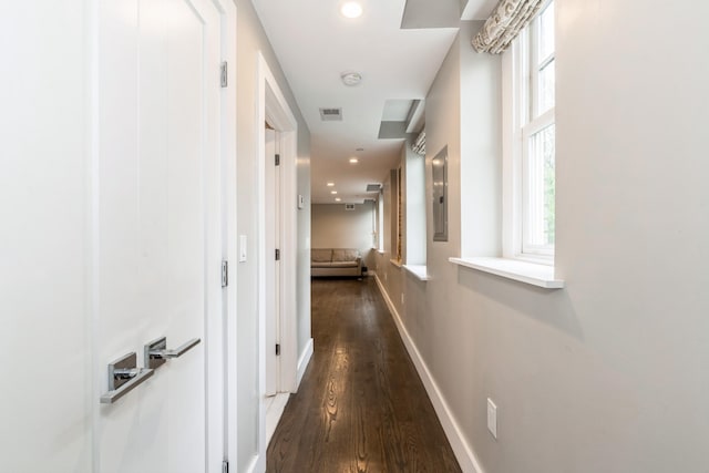 126 Delaware Ave Unit 10, Jersey City, NJ 07306 - corridor featuring wood finished floors, recessed lighting, healthy amount of natural light, electric panel, and baseboards