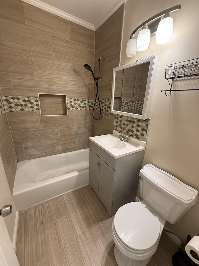 53 64th St Unit 3, West New York, NJ 07093 - bathroom featuring shower / washtub combination, vanity, and decorative backsplash