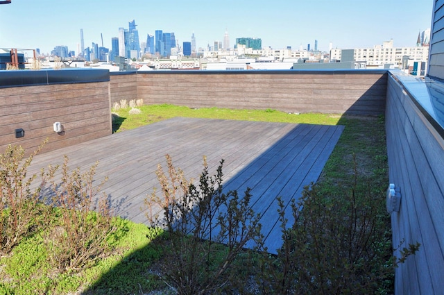 deck with a city view