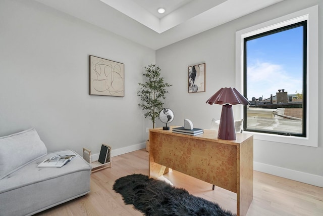 371 New York Ave Unit 2, Jersey City, NJ 07307 - office area with baseboards, light wood-type flooring, and recessed lighting