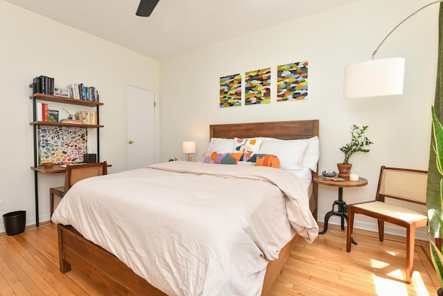 29 51st St Unit B5, Weehawken, NJ 07086 - bedroom featuring light wood finished floors and ceiling fan