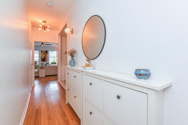 29 51st St Unit B5, Weehawken, NJ 07086 - hallway with light wood-style floors and baseboards