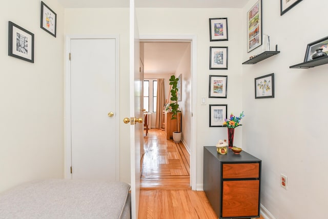 29 51st St Unit B5, Weehawken, NJ 07086 - corridor featuring light wood-style floors and baseboards