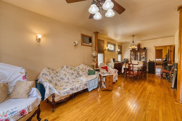 159 W 33rd St, Bayonne, NJ 07002 - living area with ceiling fan and light wood-type flooring