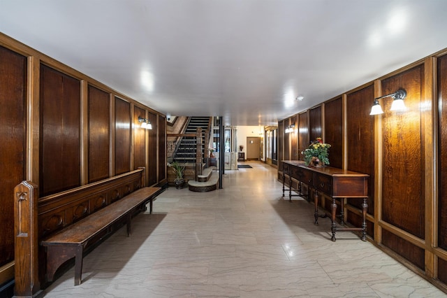 83 Montgomery St Unit 201, Jersey City, NJ 07302 - lobby with stairs and wooden walls