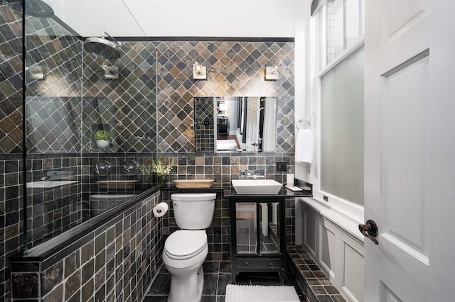 83 Montgomery St Unit 201, Jersey City, NJ 07302 - full bath featuring a sink and a tile shower