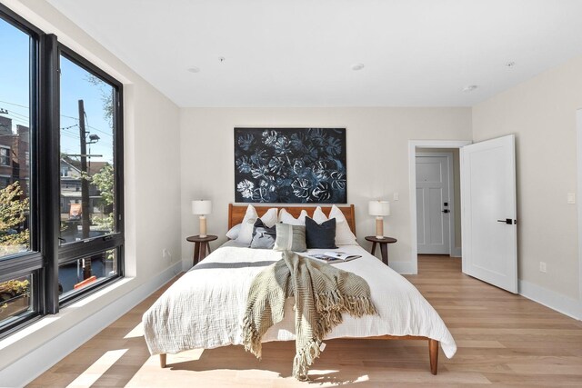 249 Bergen Ave Unit 201, Jersey City, NJ 07304 - bedroom featuring light wood-type flooring and baseboards