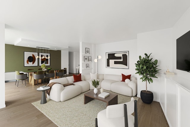 380 Mountain Rd Unit 1906-1907, Union City, NJ 07087 - living room with light wood-type flooring and baseboards
