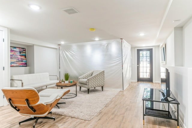 living room featuring light hardwood / wood-style floors