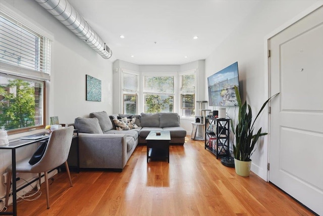 390 1st St Unit 2, Jersey City, NJ 07302 - living area with light wood finished floors and recessed lighting
