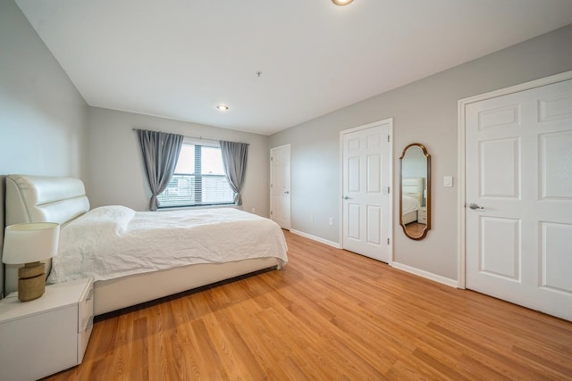 8915 Bergenwood Ave Unit 48, North Bergen, NJ 07047 - bedroom with baseboards, light wood finished floors, and recessed lighting