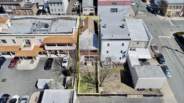 aerial view with a residential view