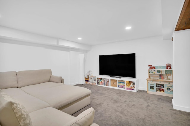 2505 Palisade Ave, Union City, NJ 07087 - living room featuring carpet flooring, recessed lighting, and baseboards
