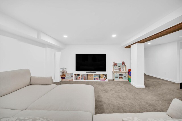 2505 Palisade Ave, Union City, NJ 07087 - living area with carpet flooring, recessed lighting, and baseboards