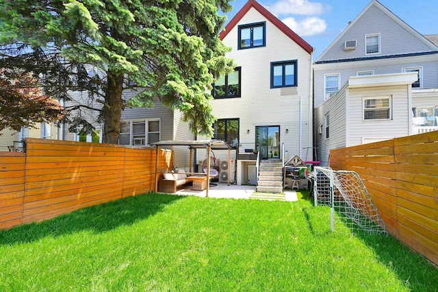 2505 Palisade Ave, Union City, NJ 07087 - rear view of property with a patio and an outdoor hangout area