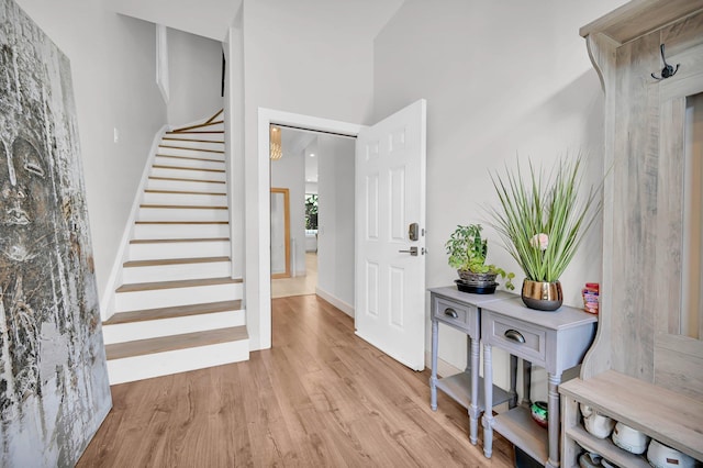 2505 Palisade Ave, Union City, NJ 07087 - entryway featuring light wood-style floors and stairway