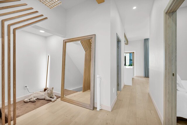 2505 Palisade Ave, Union City, NJ 07087 - hall with light wood finished floors, recessed lighting, and baseboards