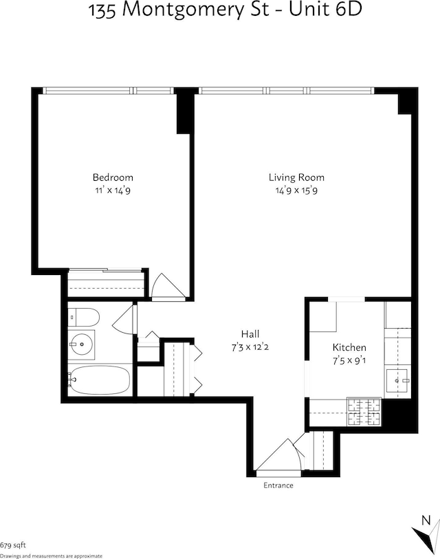 135 Montgomery St Unit 6D, Jersey City, NJ 07302 - view of home floor plan