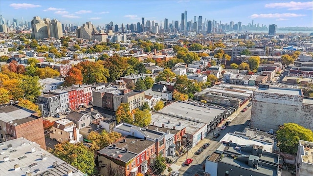 bird's eye view featuring a city view