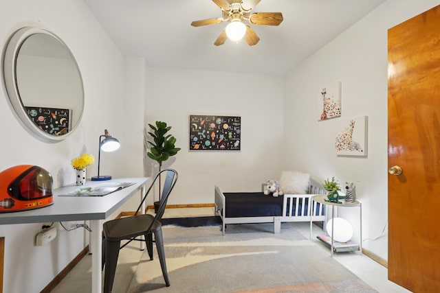 914 Washington St, Hoboken, NJ 07030 - office with a ceiling fan and carpet flooring