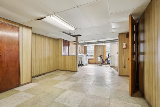 914 Washington St, Hoboken, NJ 07030 - basement featuring wooden walls and light flooring