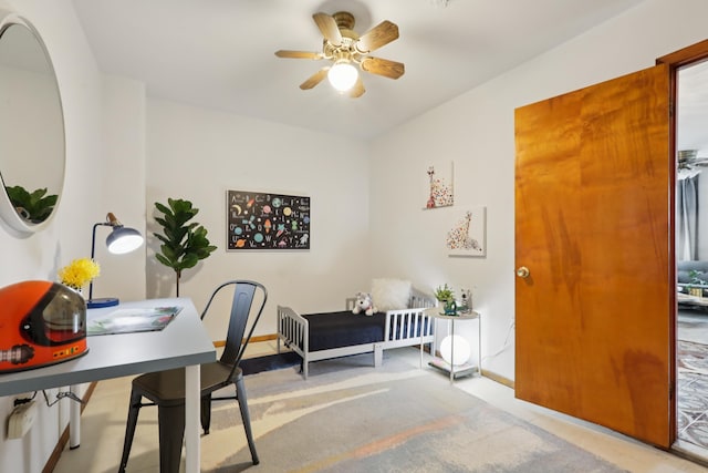 914 Washington St, Hoboken, NJ 07030 - office with a ceiling fan and baseboards