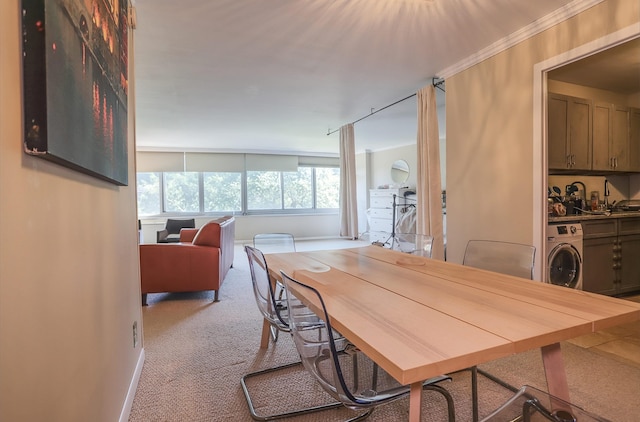 1 Claridge Dr Unit 310, Verona, NJ 07044 - dining room featuring washer / dryer and carpet