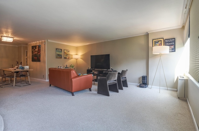 1 Claridge Dr Unit 310, Verona, NJ 07044 - living area featuring carpet floors and ornamental molding