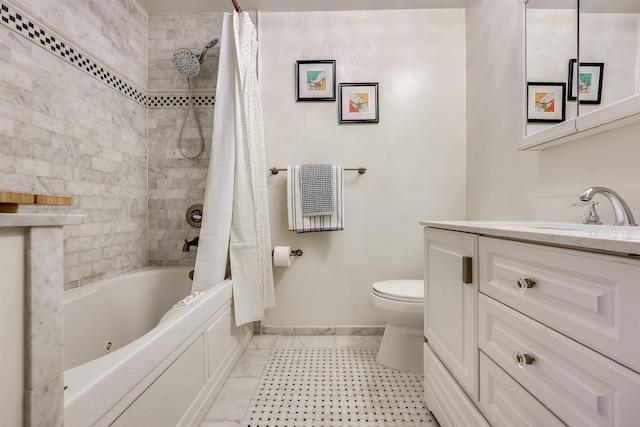215 Monroe St Unit 3, Hoboken, NJ 07030 - bathroom with vanity, a combined bath / shower with jetted tub, and tile patterned flooring