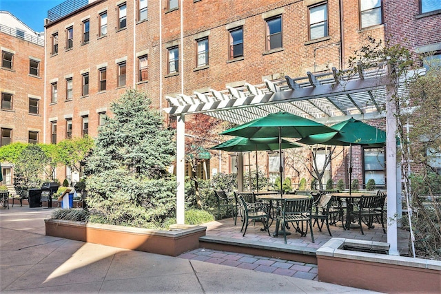 view of patio with a pergola