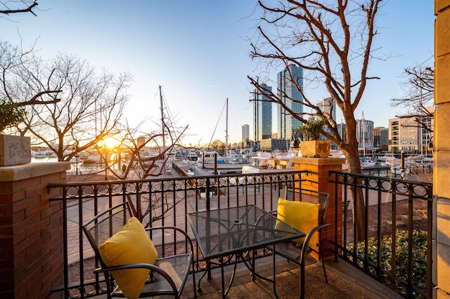 balcony featuring a city view