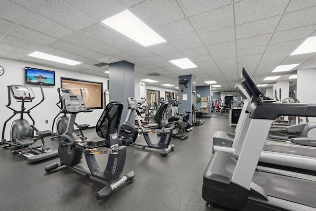 340 Harmon Cove Tower 340, Secaucus, NJ 07094 - gym with a paneled ceiling
