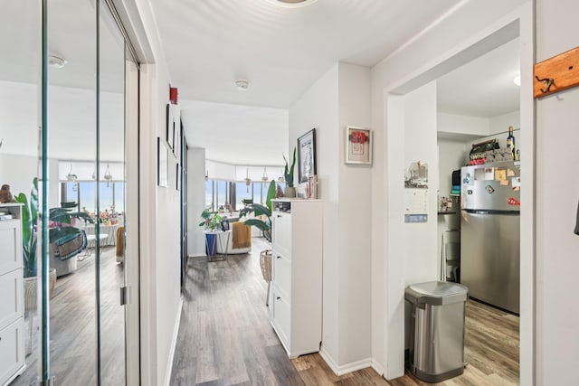 340 Harmon Cove Tower 340, Secaucus, NJ 07094 - hall with wood finished floors and baseboards