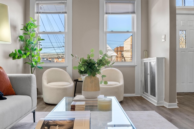 interior space with hardwood / wood-style flooring